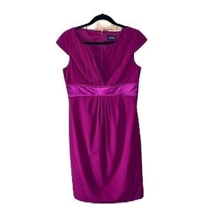 Adrianna Papell Pink/Purple notch neck sheath dress size 8